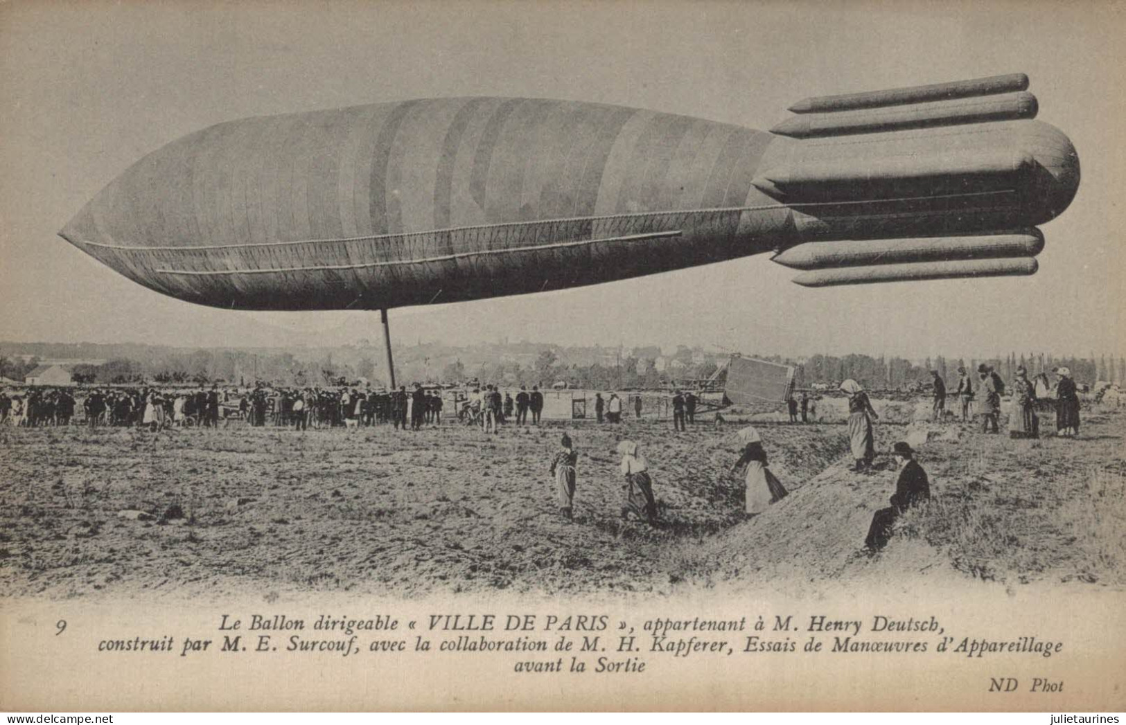 LE BALLON DIRIGEABLE VILLE DE PARIS CPA BON ETAT - Dirigibili