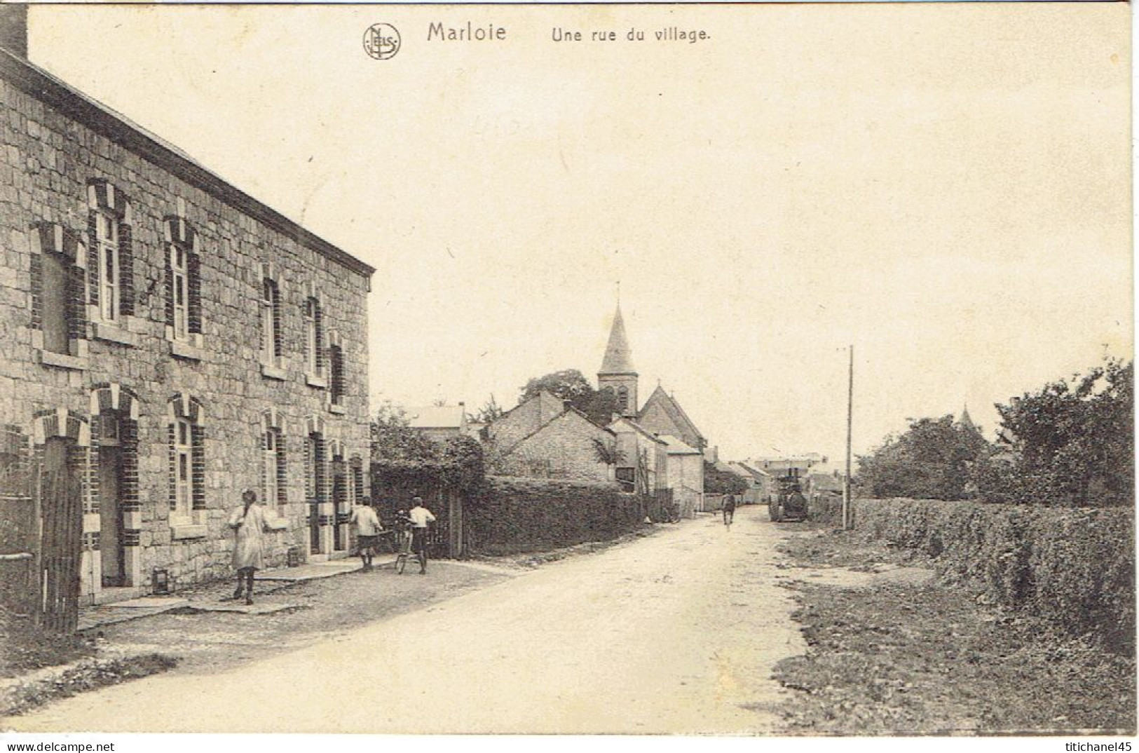 MARLOIE - Une Rue Du Village - 1920 - Edition Hotel Lambert à Marloie - Marche-en-Famenne