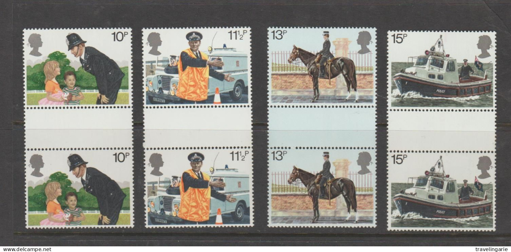 Great Britain 1979 150-th Anniversary Metropolitian Police Gutterpairs MNH ** - Unused Stamps