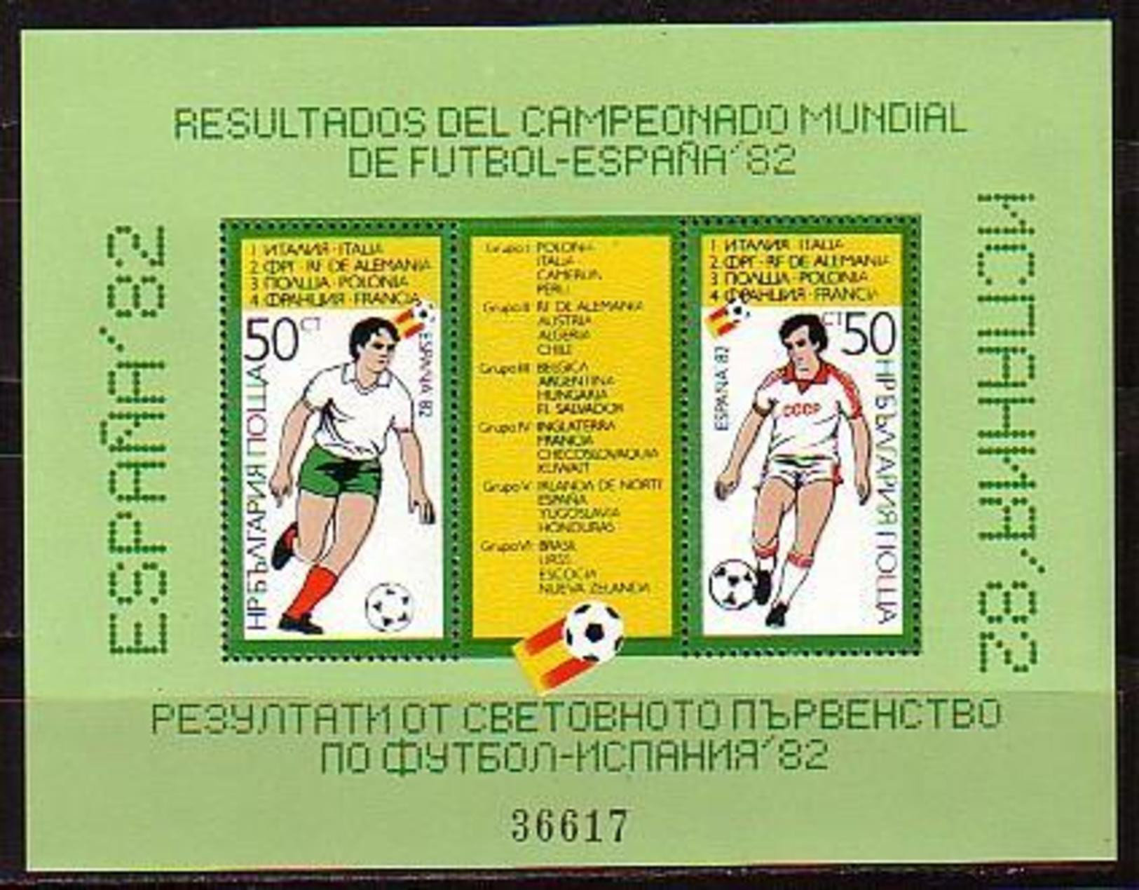 BULGARIA - 1982 W.Foot.Cup - Espana Mi.No 127 MNH - Blokken & Velletjes