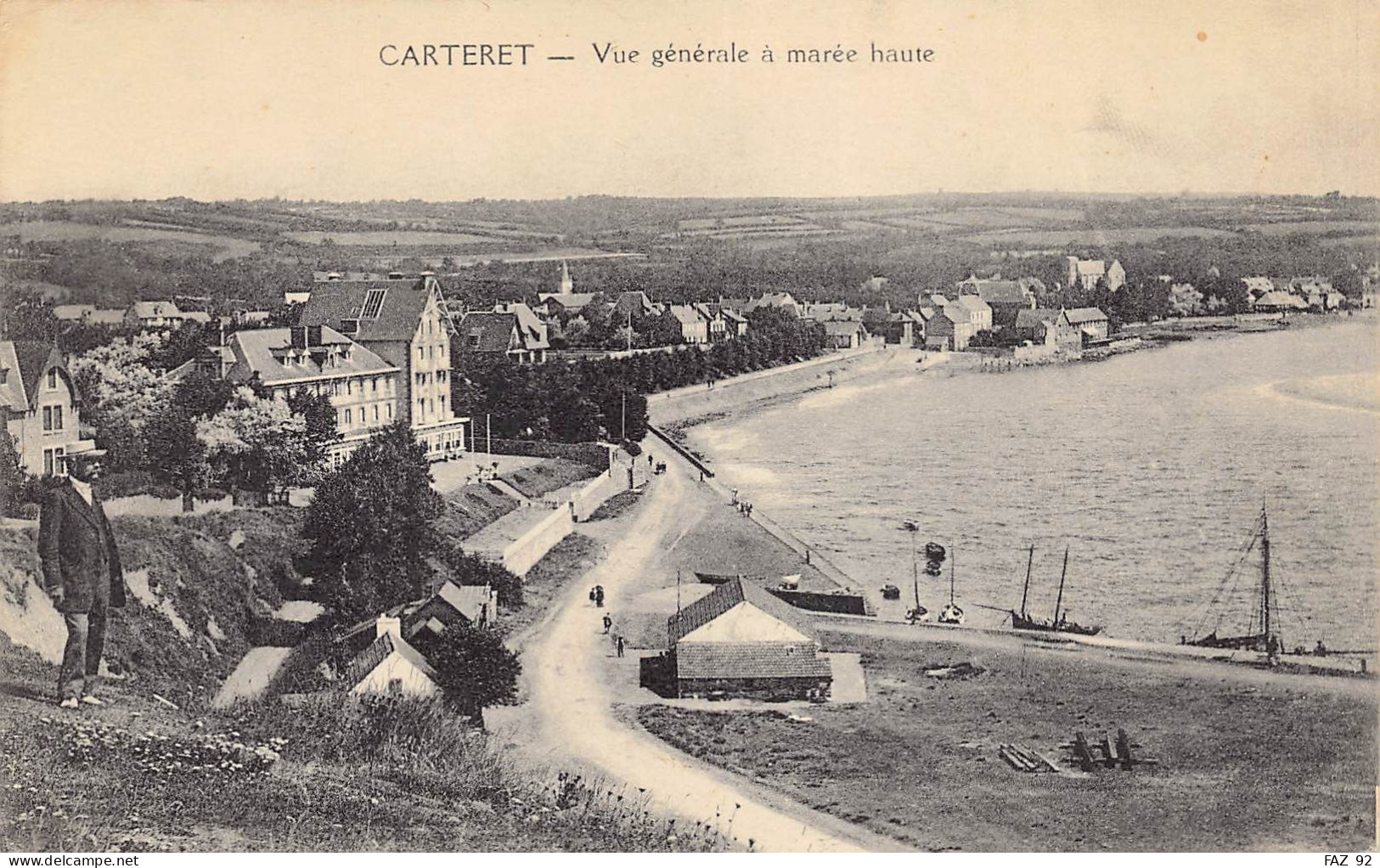 Carteret - Vue Générale à Marée Haute - Carteret