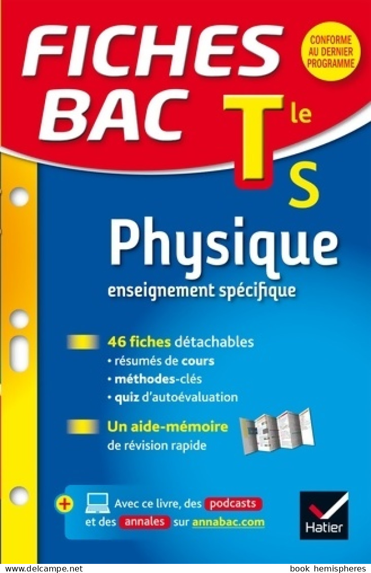 Fiches Bac Physique Terminale S  : Fiches De Révision - Terminale S (2015) De Dominique N. Meneret - 12-18 Años