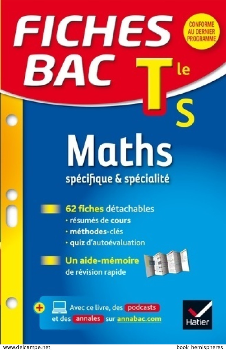 Fiches Bac Maths Terminale S  (2015) De Jean-Dominique Picchiottino - 12-18 Ans