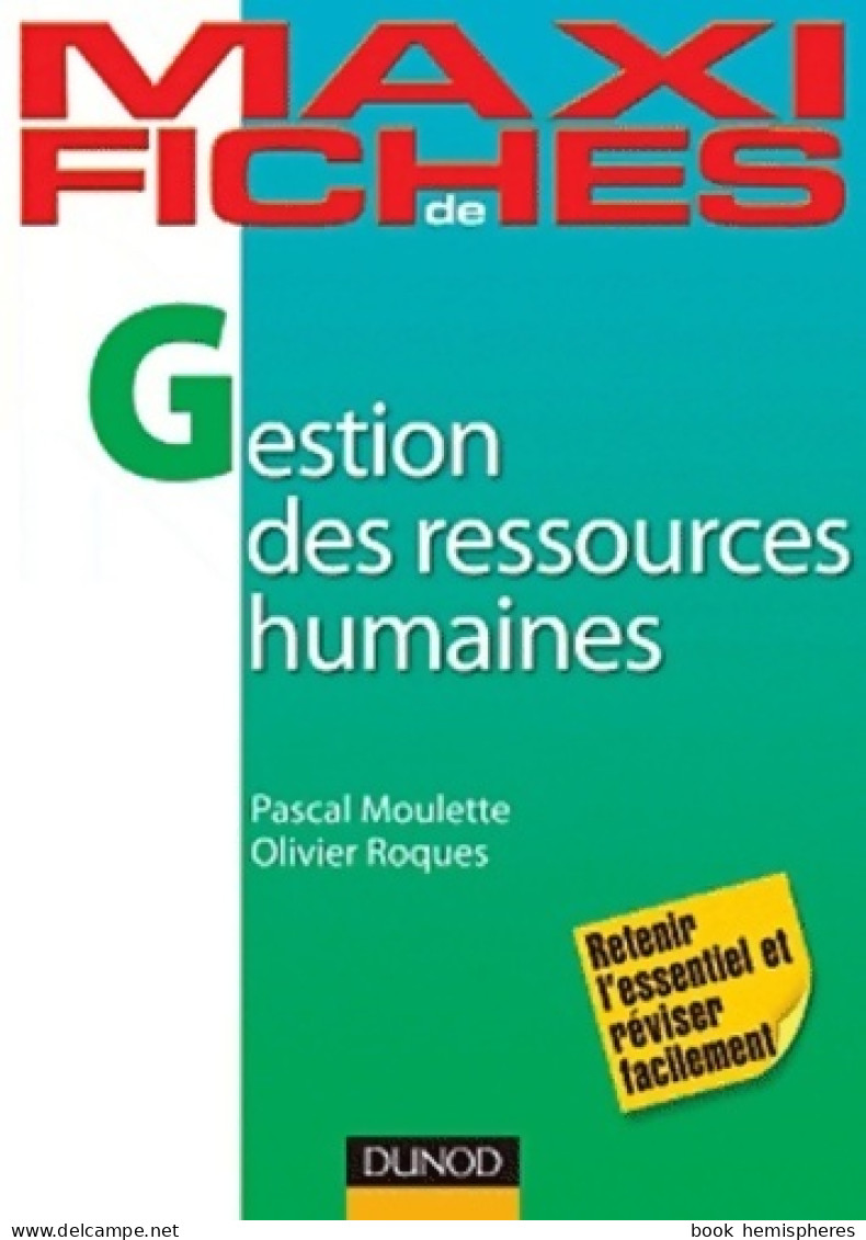 Maxi Fiches De Gestion Des Ressources Humaines (2012) De Pascal Moulette - Boekhouding & Beheer