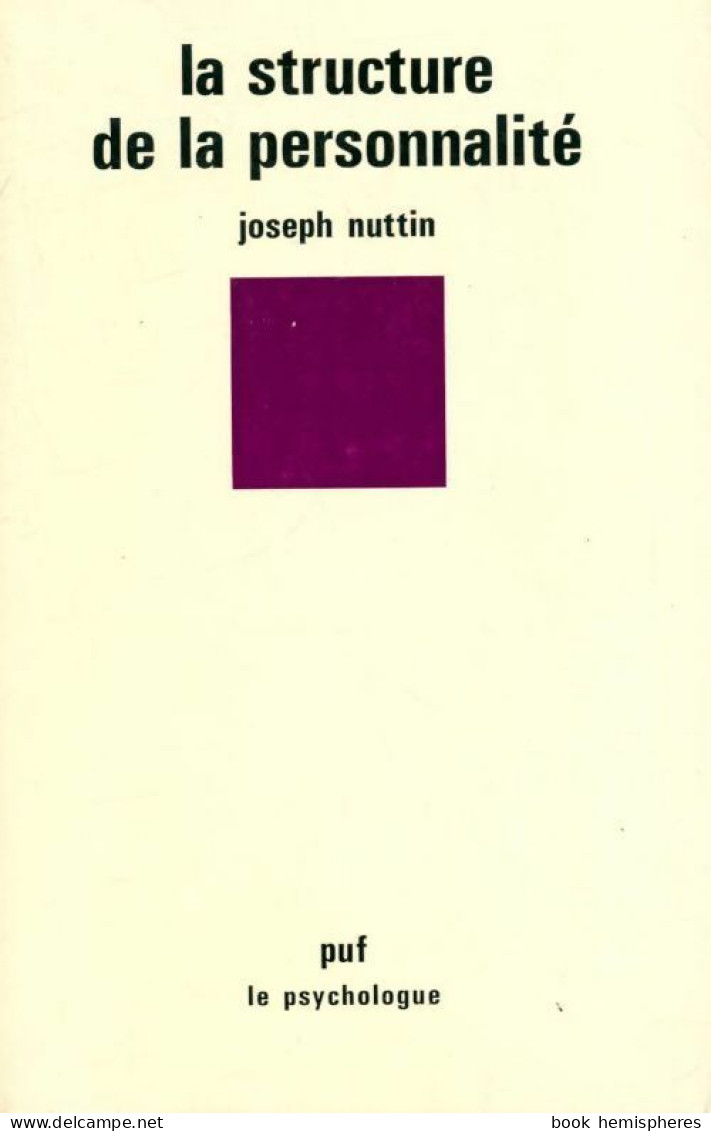 La Structure De La Personnalité (1980) De Nuttin Joseph - Psychology/Philosophy