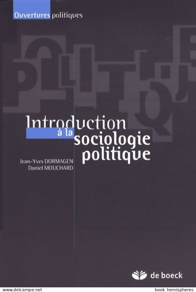 Introduction A La Sociologie Politique (2008) De Jean-Yves Dormagen - Sciences