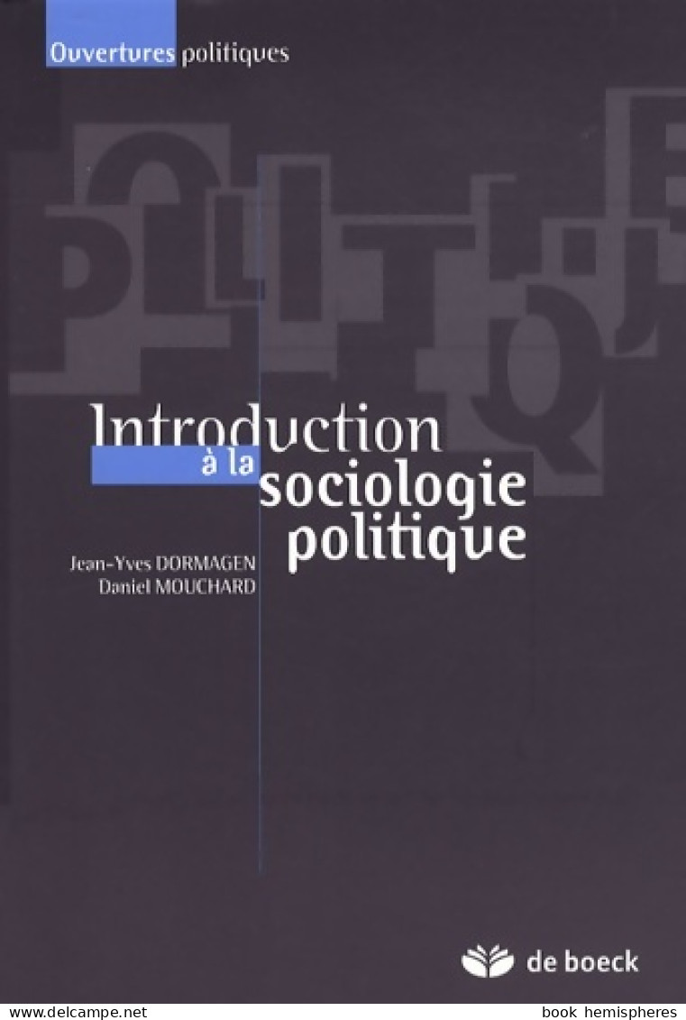 Introduction A La Sociologie Politique (2008) De Jean-Yves Dormagen - Wissenschaft