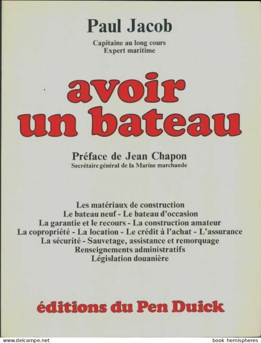 Avoir Un Bateau (1976) De Paul Jacob - Sport