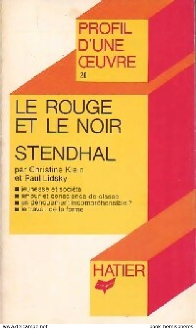 Le Rouge Et Le Noir (1971) De Stendhal - Klassieke Auteurs