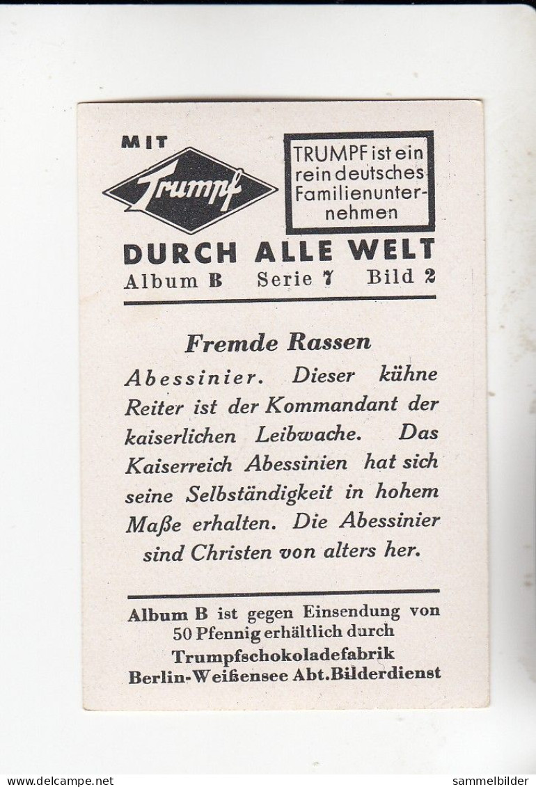 Mit Trumpf Durch Alle Welt  Fremde Rassen Abessinier    B Serie 7 #2 Von 1933 - Sigarette (marche)