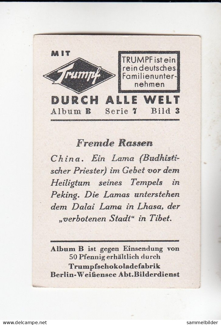 Mit Trumpf Durch Alle Welt  Fremde Rassen China Ein Lama Budhistischer Priester   B Serie 7 #3 Von 1933 - Other Brands