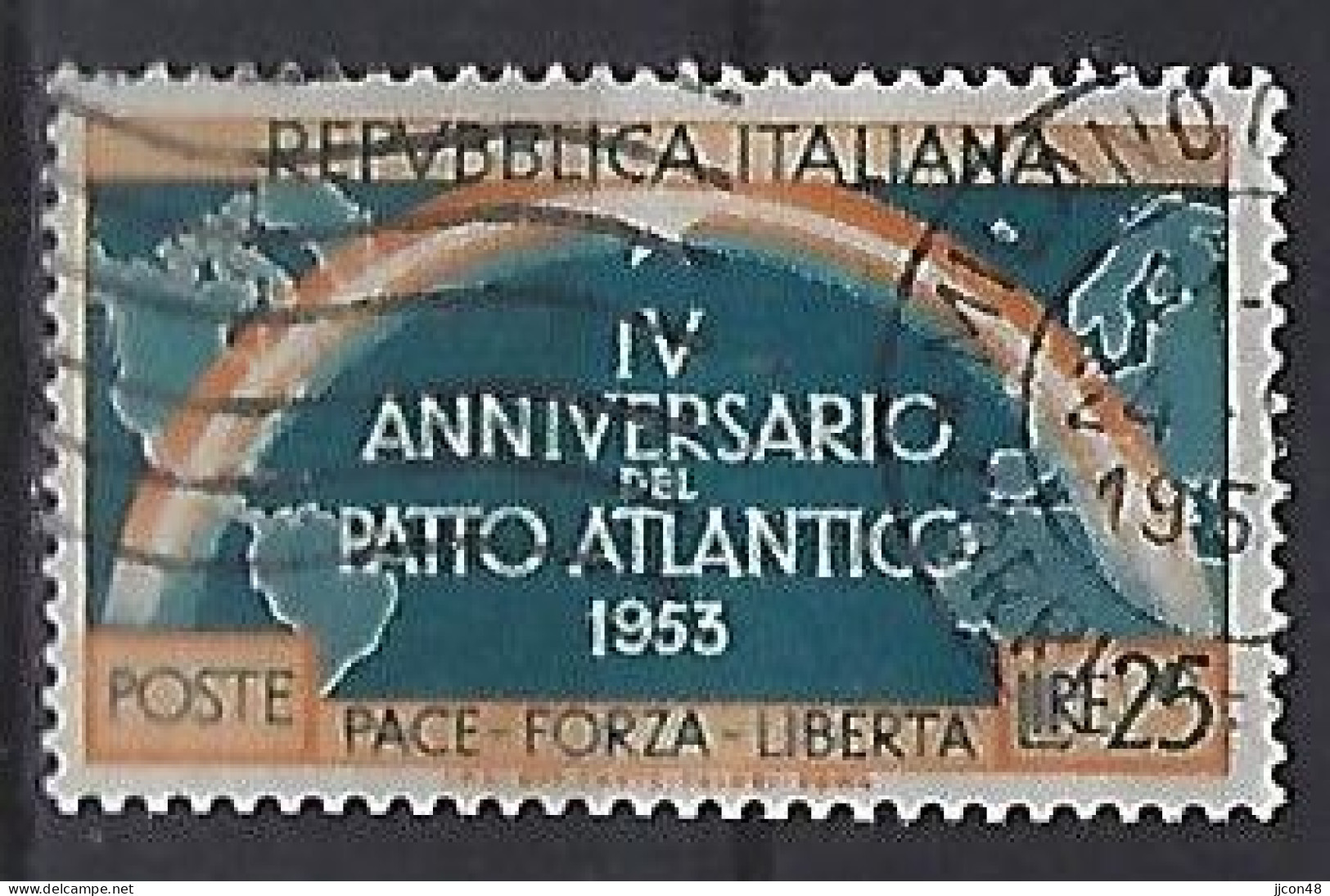 Italy 1953  4 Jahre NATO (o) Mi.896 - 1946-60: Oblitérés