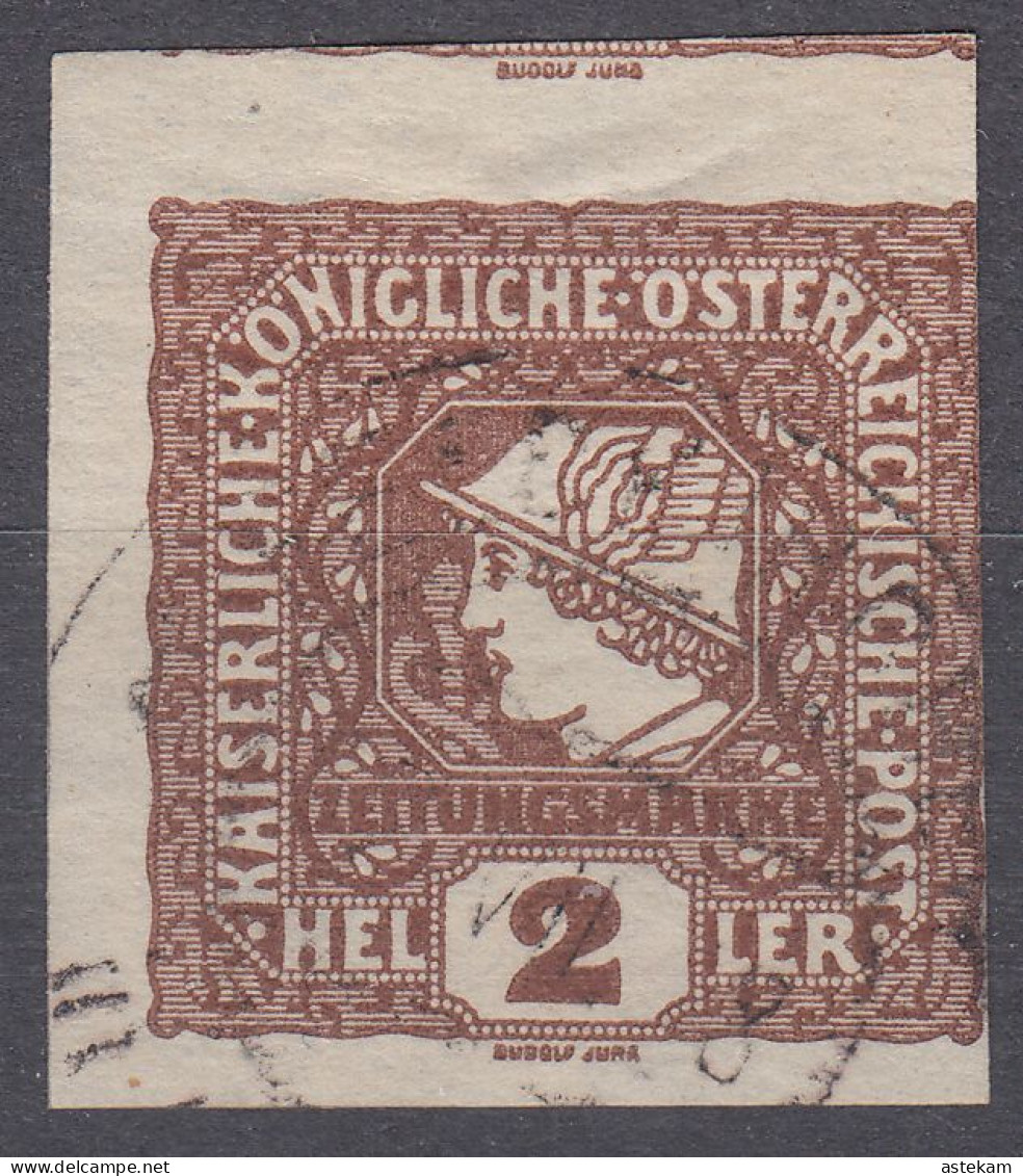 AUSTRIA 1916, NEWSPAPER STAMP, MiNo 212B, SEPARATE USED STAMP In REDDISH BROWN COLOR And GOOD QUALITY - Oblitérés