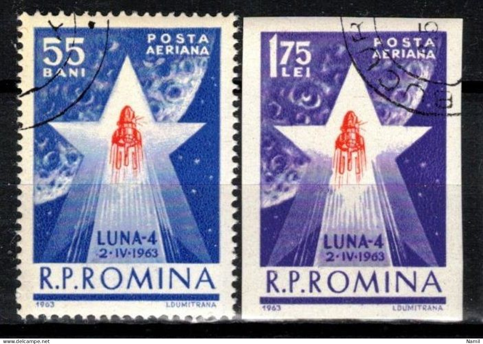 Roumanie 1963 Mi 2143-4 (Yv PA 173-4), Obliteré - Used Stamps