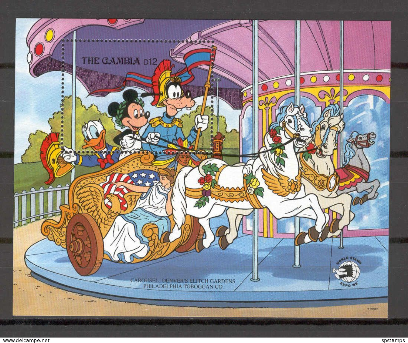 Disney Gambia 1989 Carousel MS MNH - Disney