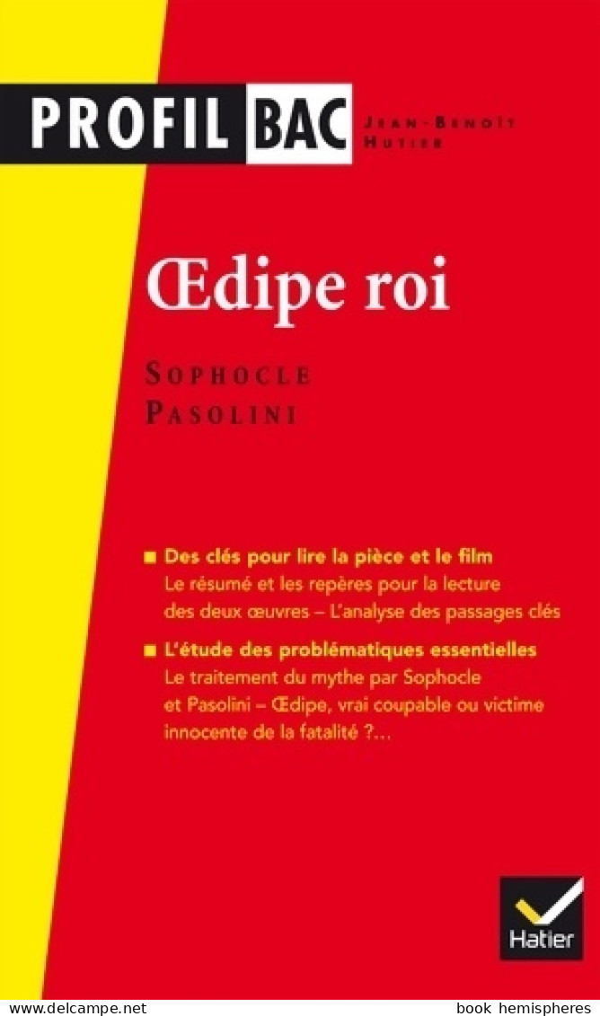 Profil - Sophocle/Pasolini Oedipe Roi : Analyse Comparée Des Deux Oeuvres (2015) De Sophocle - 12-18 Anni