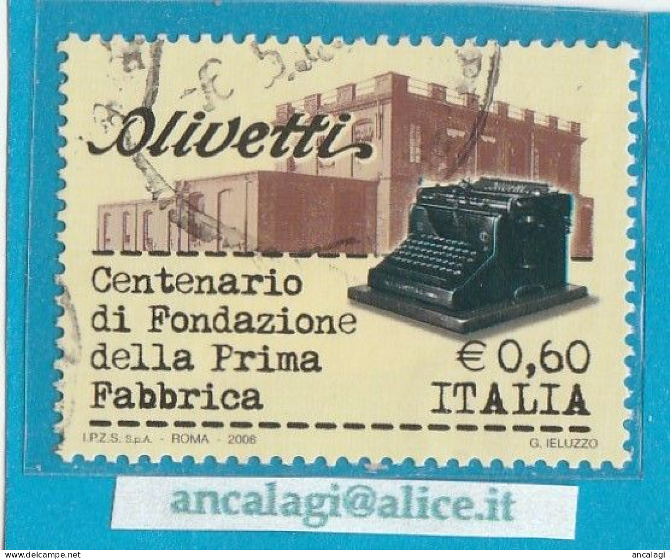 USATI ITALIA 2008 - Ref.1082A "OLIVETTI" 1 Val. - - 2001-10: Usados