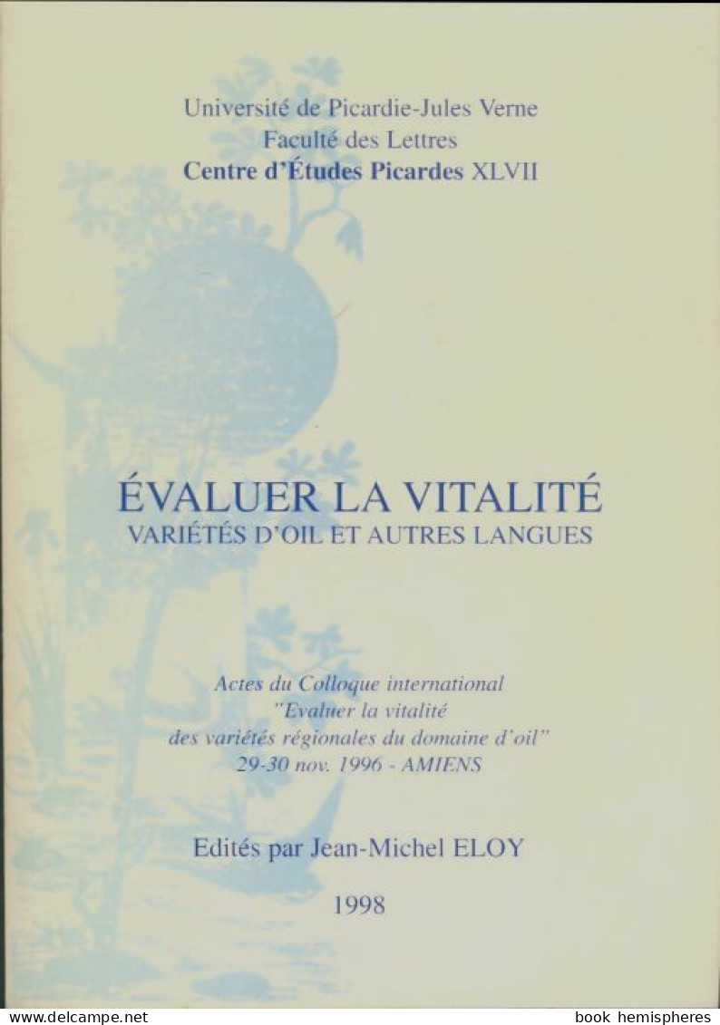 Évaluer La Vitalité  (1998) De Jean-Michel Eloy - Zonder Classificatie