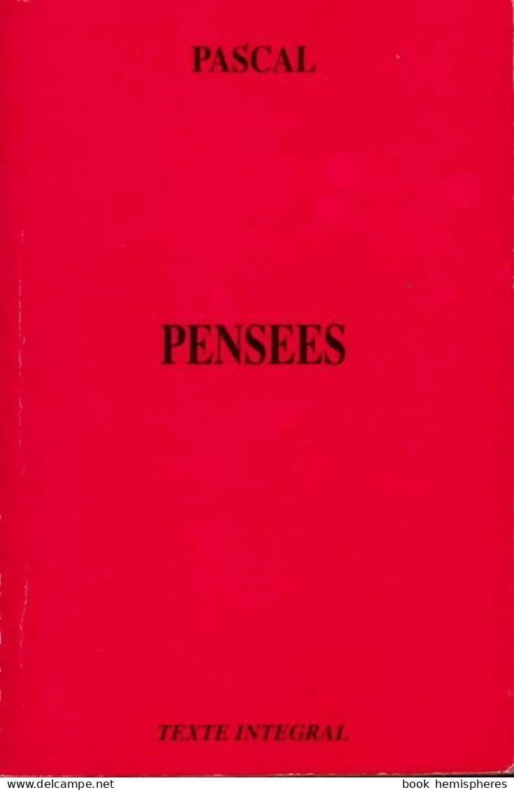 Pensées (1995) De Pascal - Psicología/Filosofía