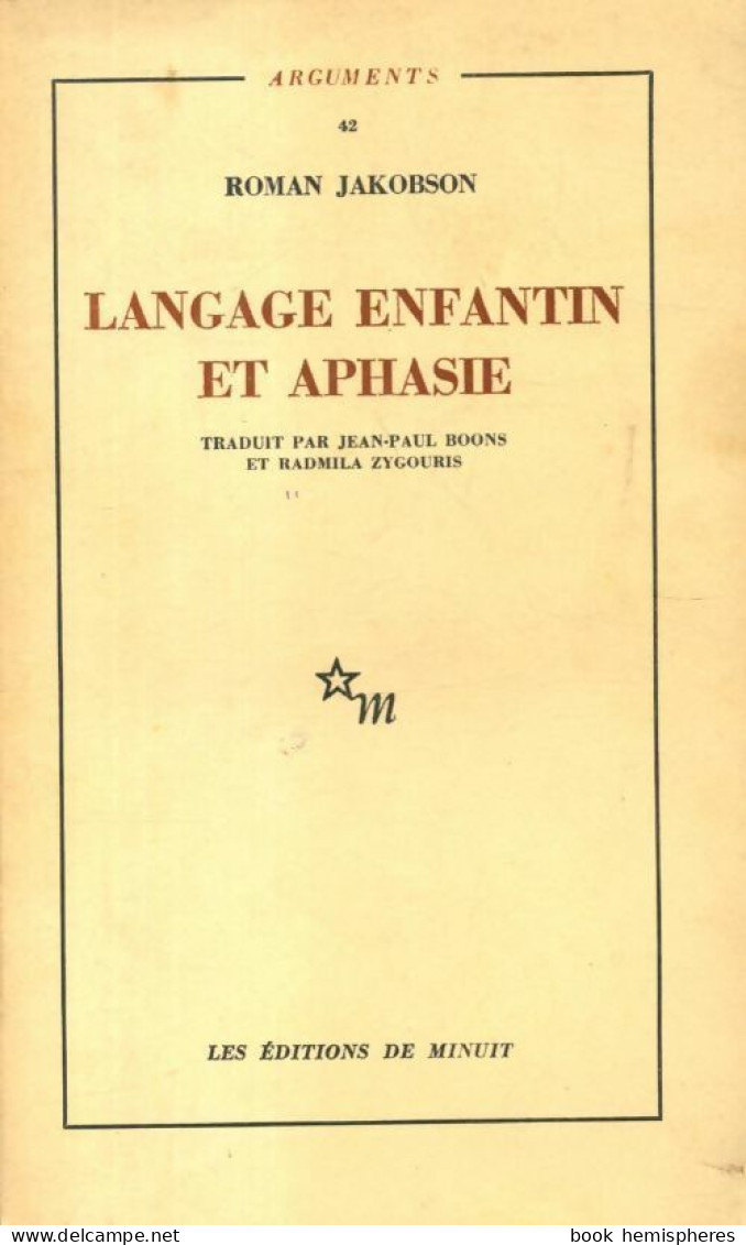 Langage Enfantin Et Aphasie (1969) De Roman Jakobson - Psychology/Philosophy