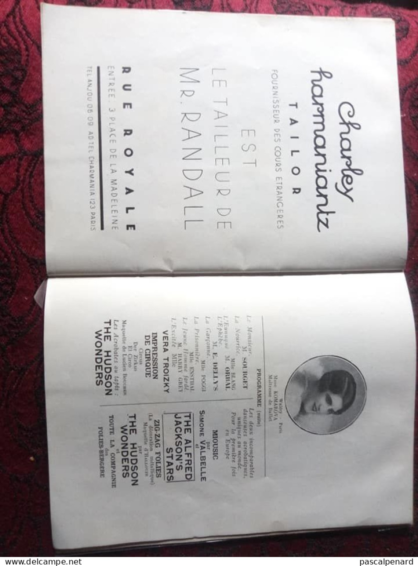 Programme Folies Bergère music-hall Cabaret érotisme Paris Artiste  Cabaret Pico