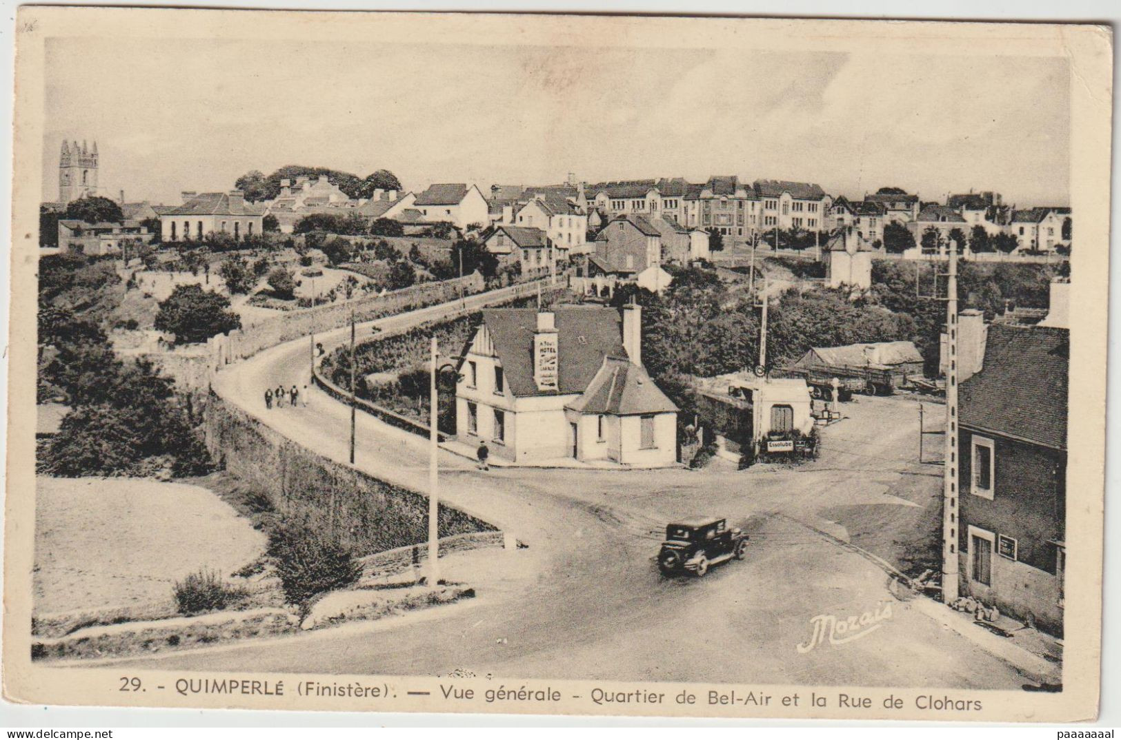 QUIMPERLE  VUE GENERALE QUARTIER DE BEL AIR ET LA RUE DE CLOHARS - Quimperlé