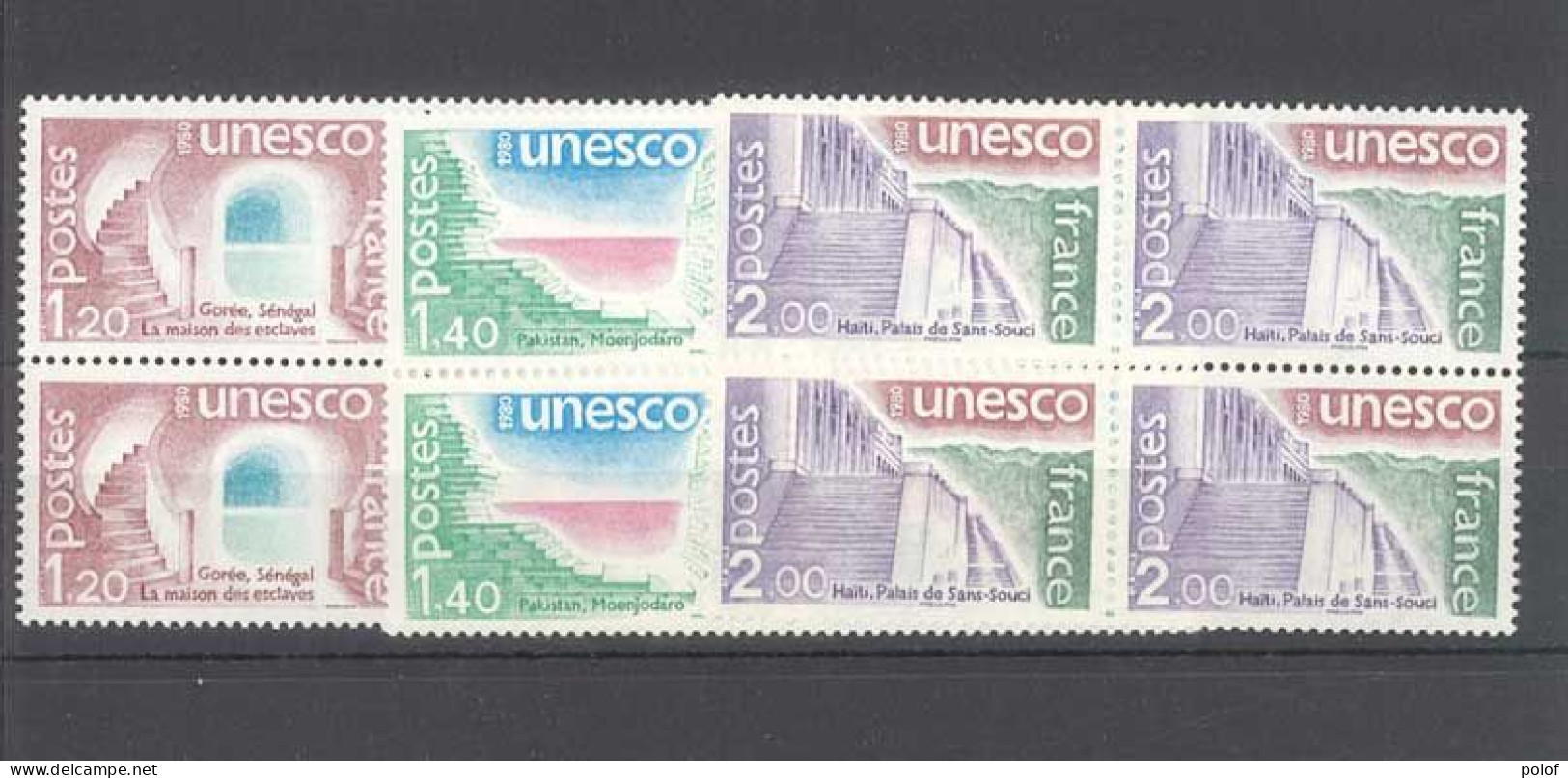 TIMBRE DE SERVICE - Unesco  -3 Blocs De 4 Timbres - Yvert 60 à 62 - Neuf Sans Trace De Charnière - Ongebruikt