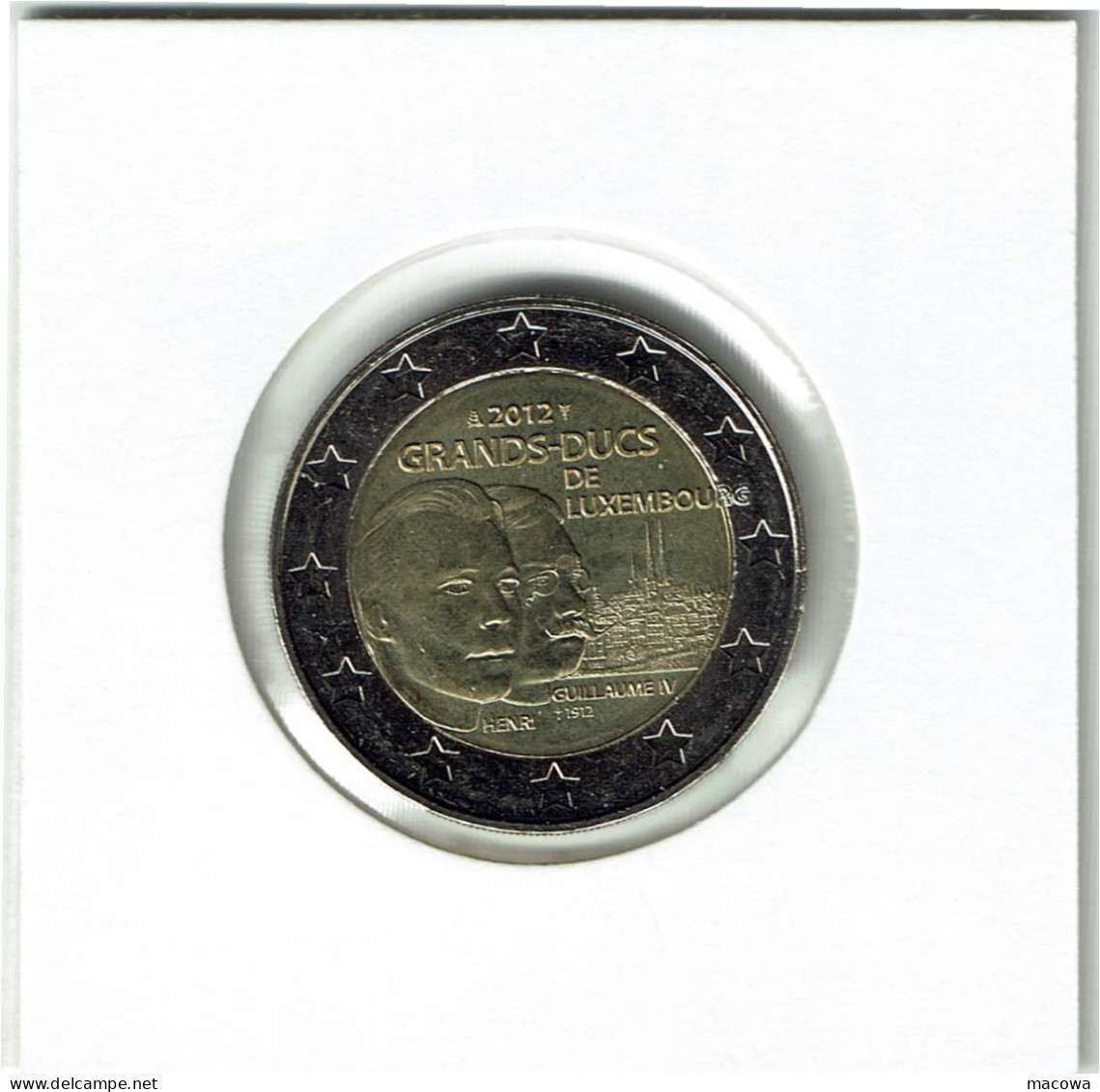 Luxembourg 2 € Unc  Grand Duc Guillaume IV 2012. - Luxemburg