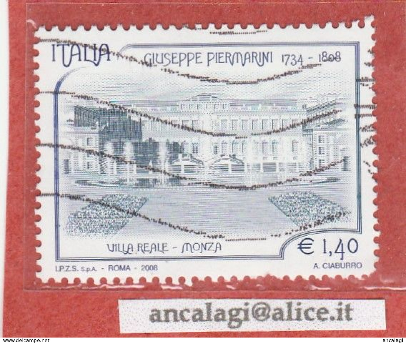 USATI ITALIA 2008 - Ref.1083B "GIUSEPPE PIERMARINI" 1 Val. - - 2001-10: Used