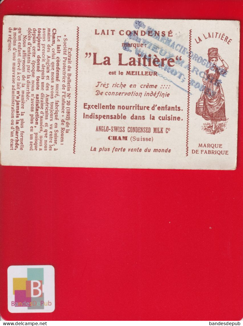 ROUEN Pharmacie Du Vieux Marché  Chromo Cham LA LAITIERE LES PEAUX ROUGES Jeu Enfant Indiens Cheval Bois Hache - Otros & Sin Clasificación