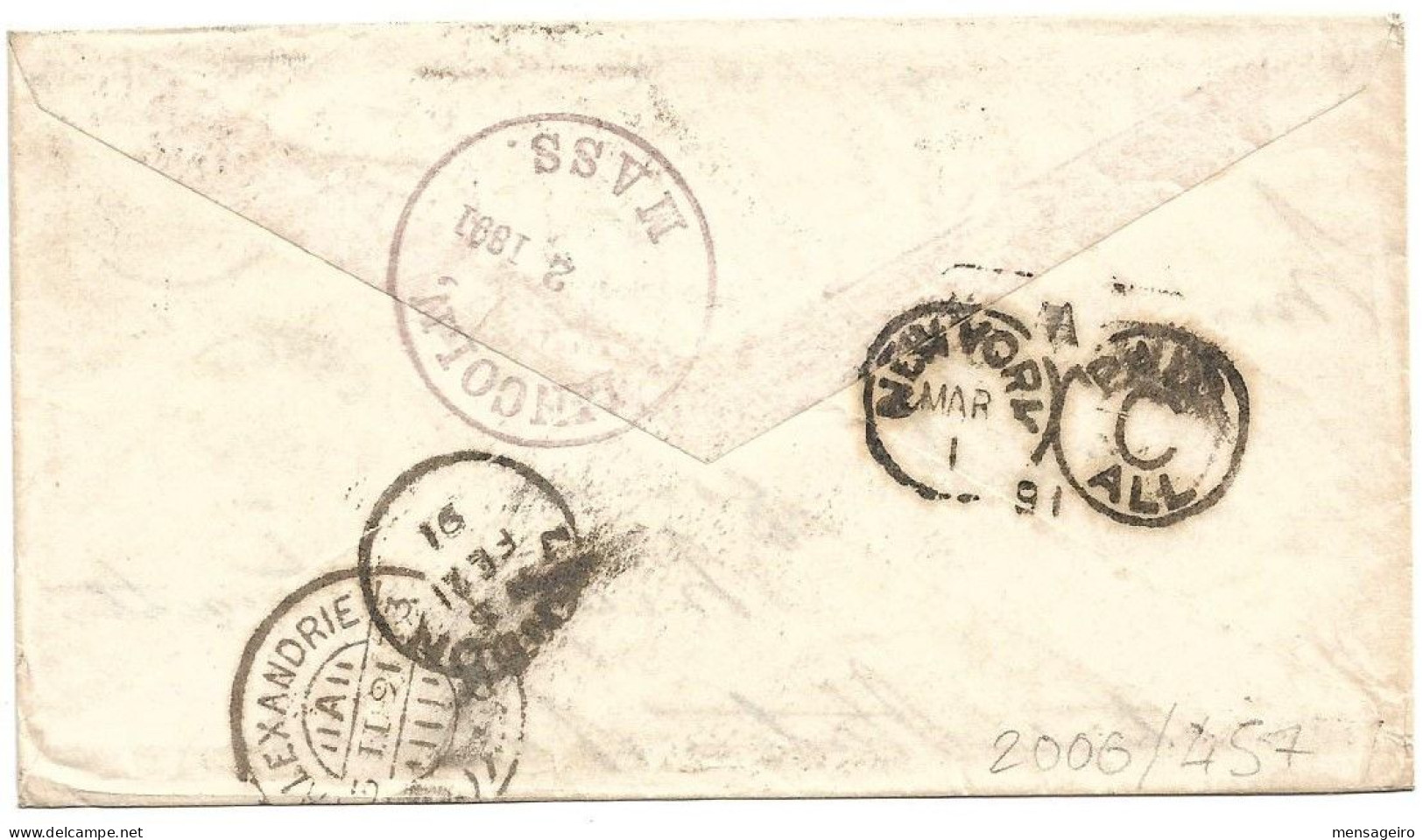 (C04) COVER WITH 1P. STAMP - ESNEH => USA 1891 - 1866-1914 Khédivat D'Égypte