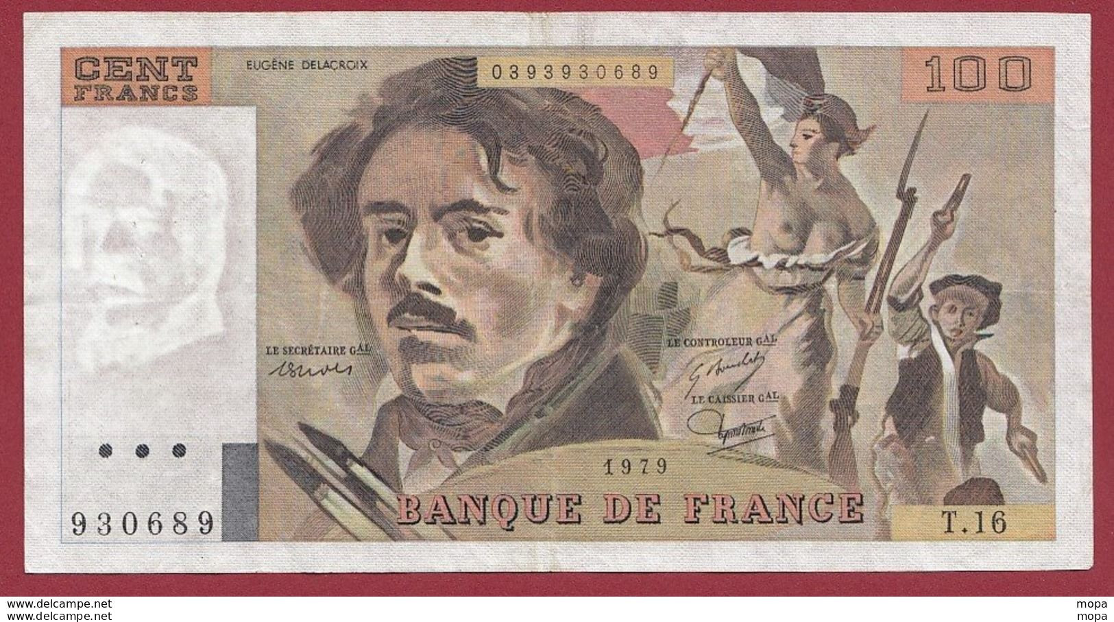 100 Francs "Delacroix" 1979 ---F/TTB+--ALPH .T.16--(7) - 100 F 1978-1995 ''Delacroix''