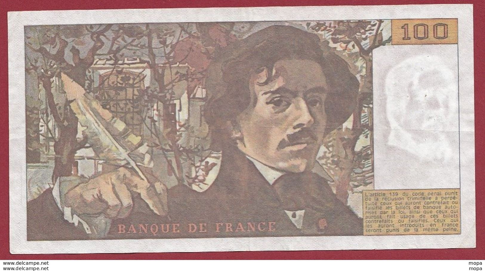 100 Francs "Delacroix" 1979 ---F/TTB+--ALPH .T.16--(7) - 100 F 1978-1995 ''Delacroix''