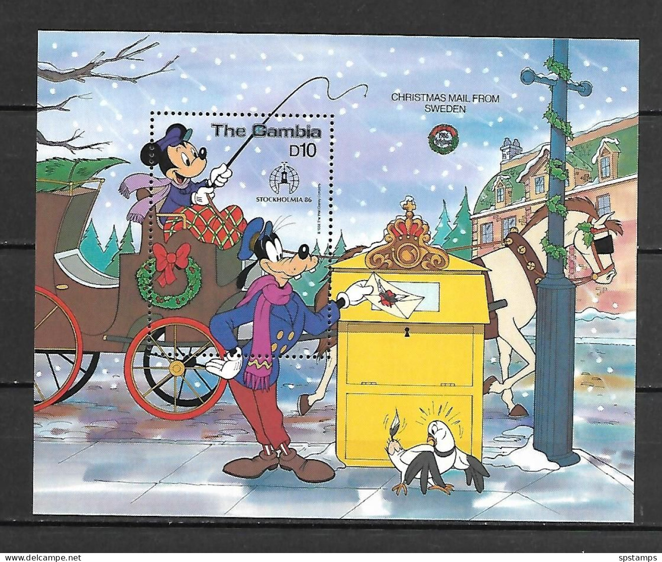 Disney Gambia 1986 Christmas Mail From Sweden MS MNH - Disney