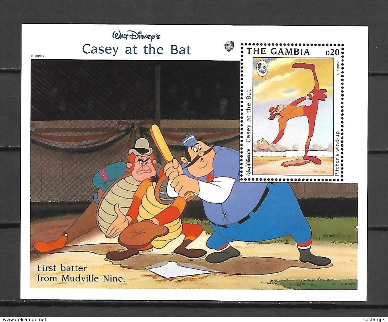 Disney Gambia 1993 First Batter From Mudville Nine MS MNH - Disney