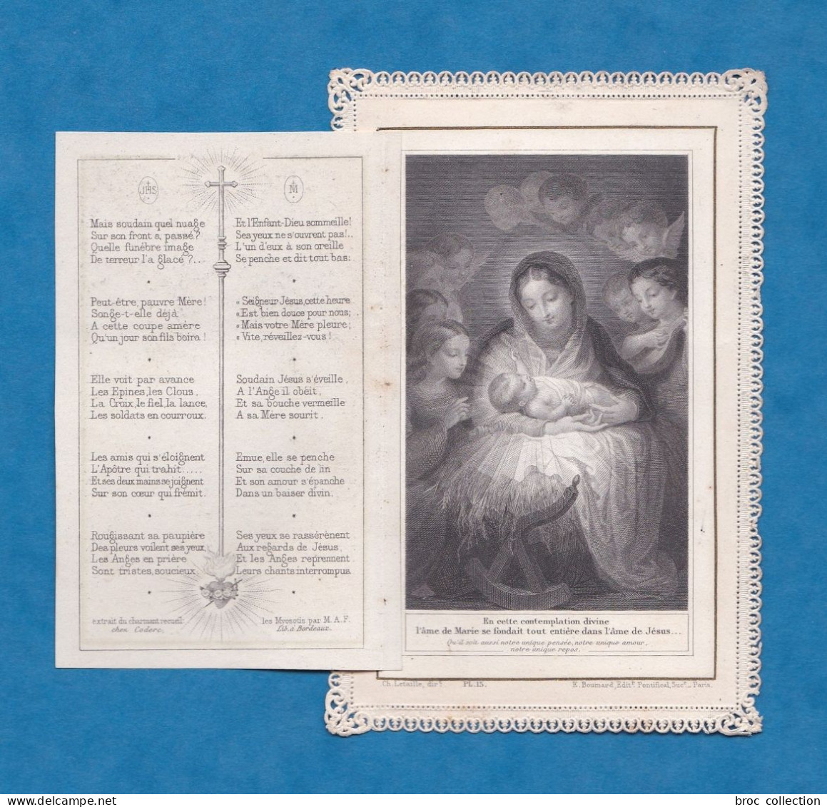 Le Berceau De Jésus Ou Le Stabat Joyeux De La Contemplation, Vierge à L'Enfant, Anges, Crèche, Canivet à Volet - Imágenes Religiosas