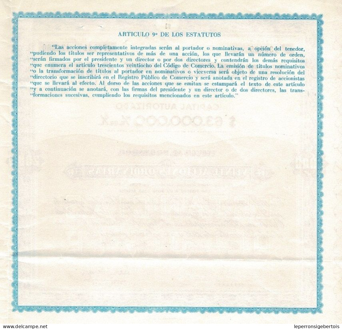 Titulo De 1966 - Estancias Del Oeste Sociedad Anónima Ganadera, Agricola Y Commercial - - Agricoltura