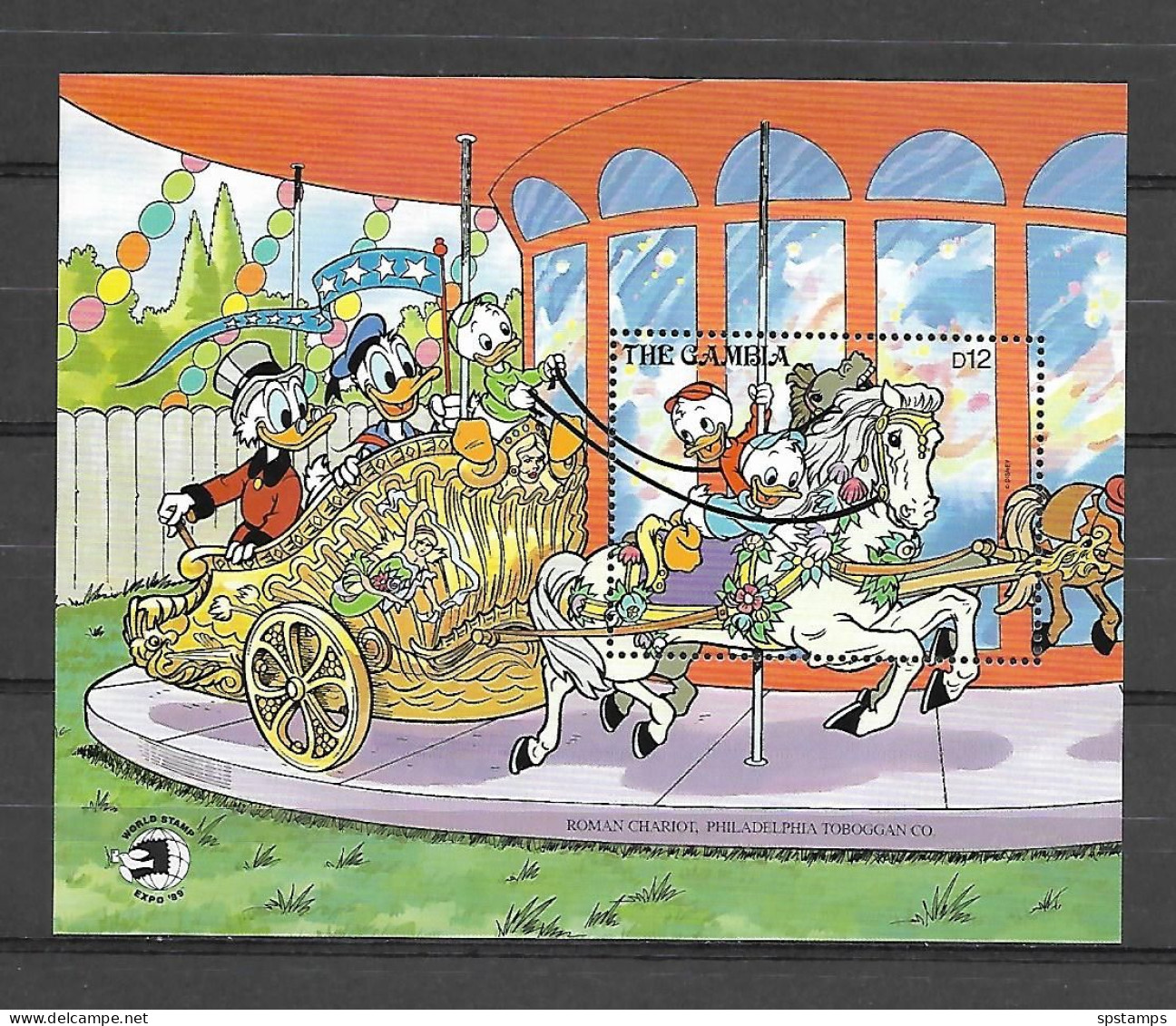 Disney Gambia 1989 Roman Chariot MS MNH - Disney