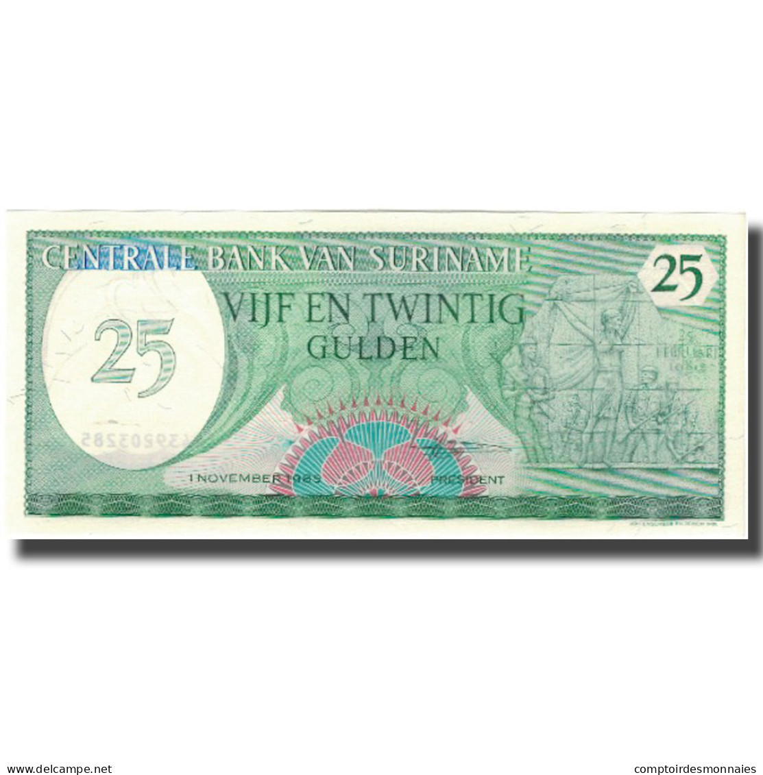 Billet, Surinam, 25 Gulden, 1985-11-01, KM:127b, NEUF - Surinam