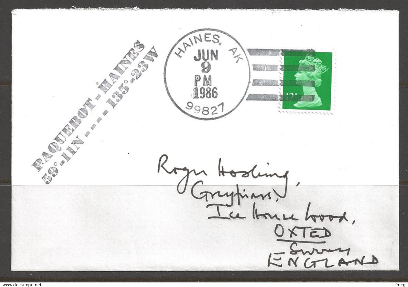 1986 Paquebot Cover, British Stamp Used In Haines, Alaska (Jun 9) - Storia Postale