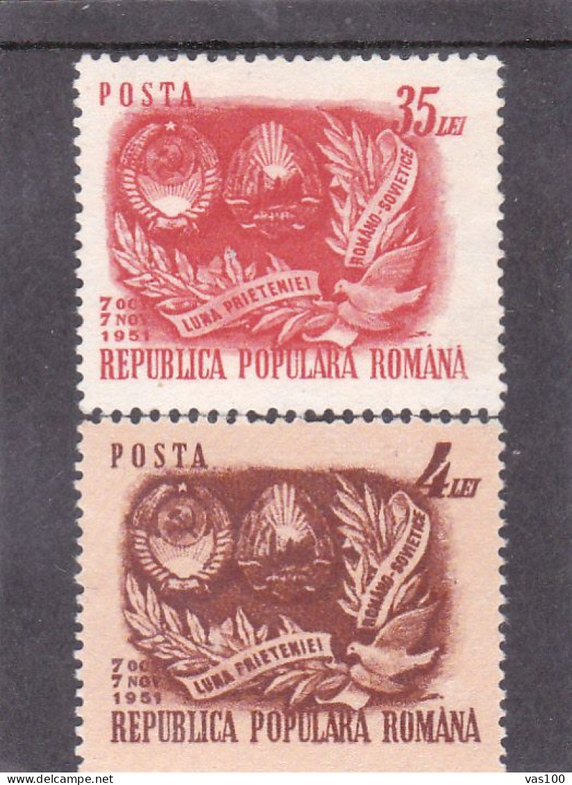 A,R.L.U.S. 1951  MI.Nr.1292/93 ,MNH, ROMANIA - Ongebruikt