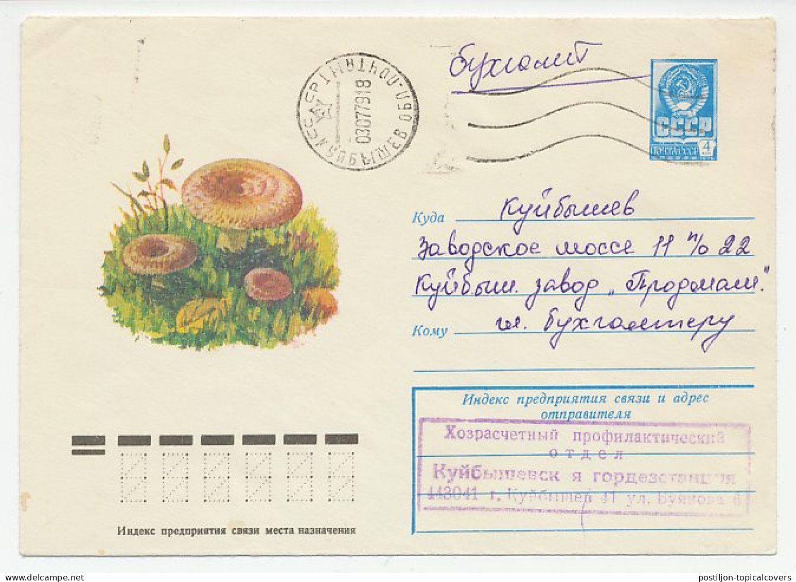 Postal Stationery Soviet Union 1977 Mushroom - Champignons
