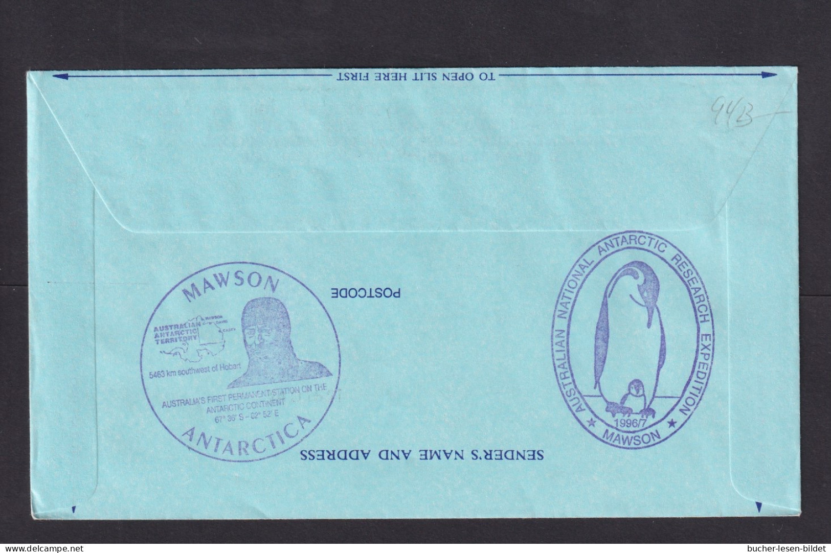 1996 - 1,20 $ Paar Mit Zwischensteg Auf Aerogramme "SPECIMEN" Als Einschreiben Ab Mawson  - Other & Unclassified