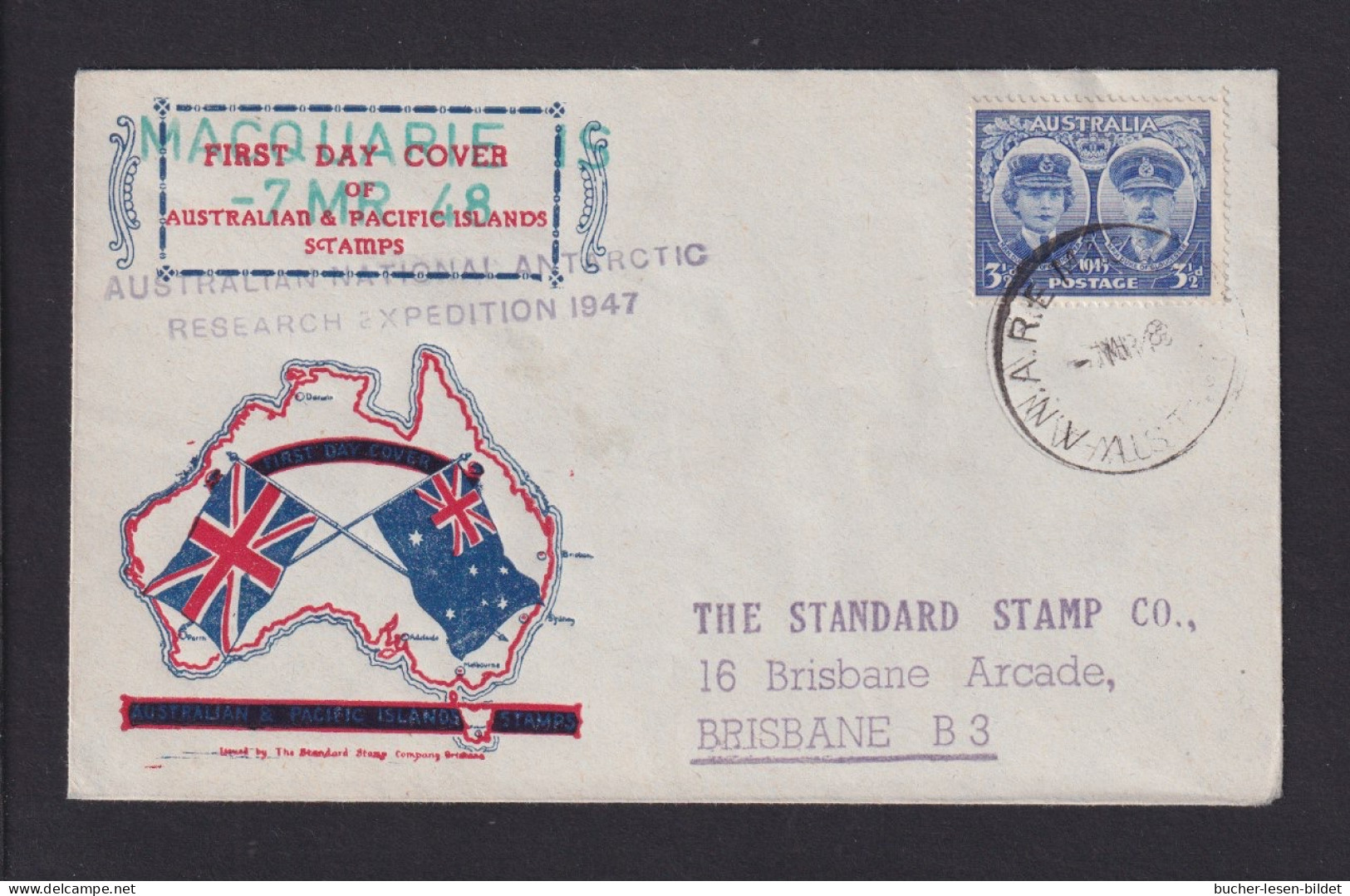 1948 - 3 1/2 P. Auf Brief Ab MACQUARIE Nach Brisbane - Andere & Zonder Classificatie