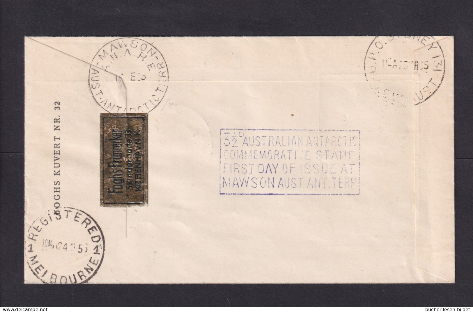 1954 - 4er-Block 3 1/2 P. Auf Einschreib-Brief Ab MACQUARIE Nach Schweden - Other & Unclassified