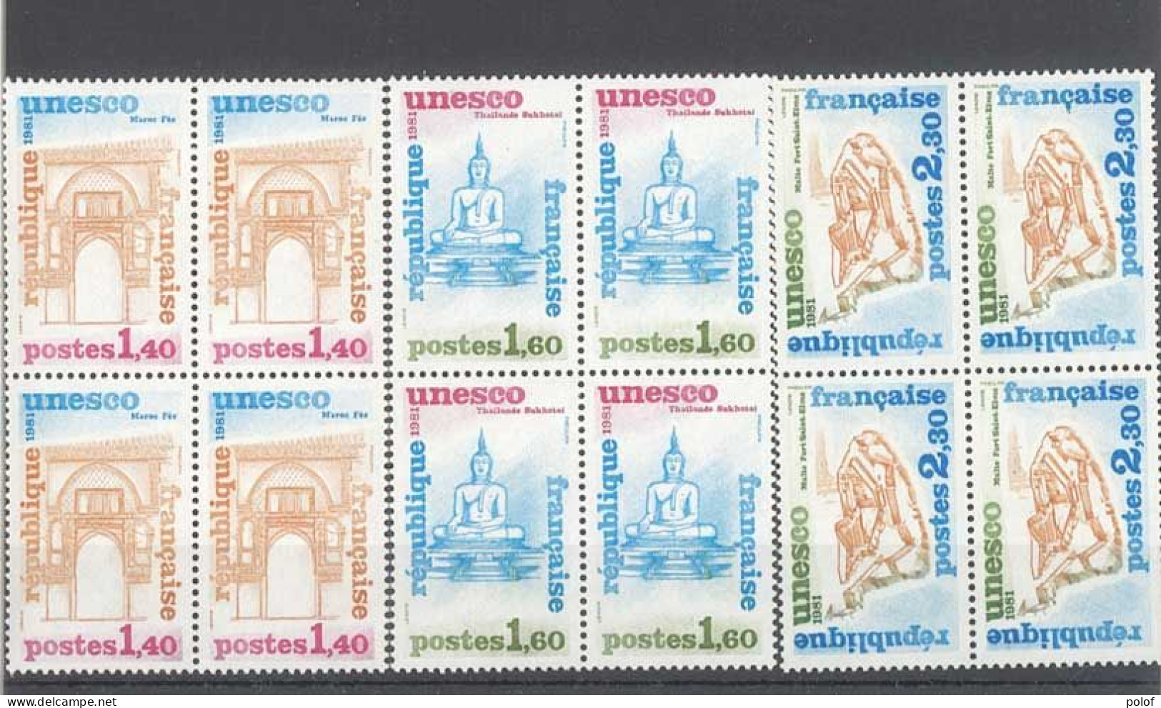 TIMBRE DE SERVICE - Unesco  - 3 Blocs De 4 Timbres - Yvert 68 à 70 - Neuf Sans Trace De Charnière - Ongebruikt