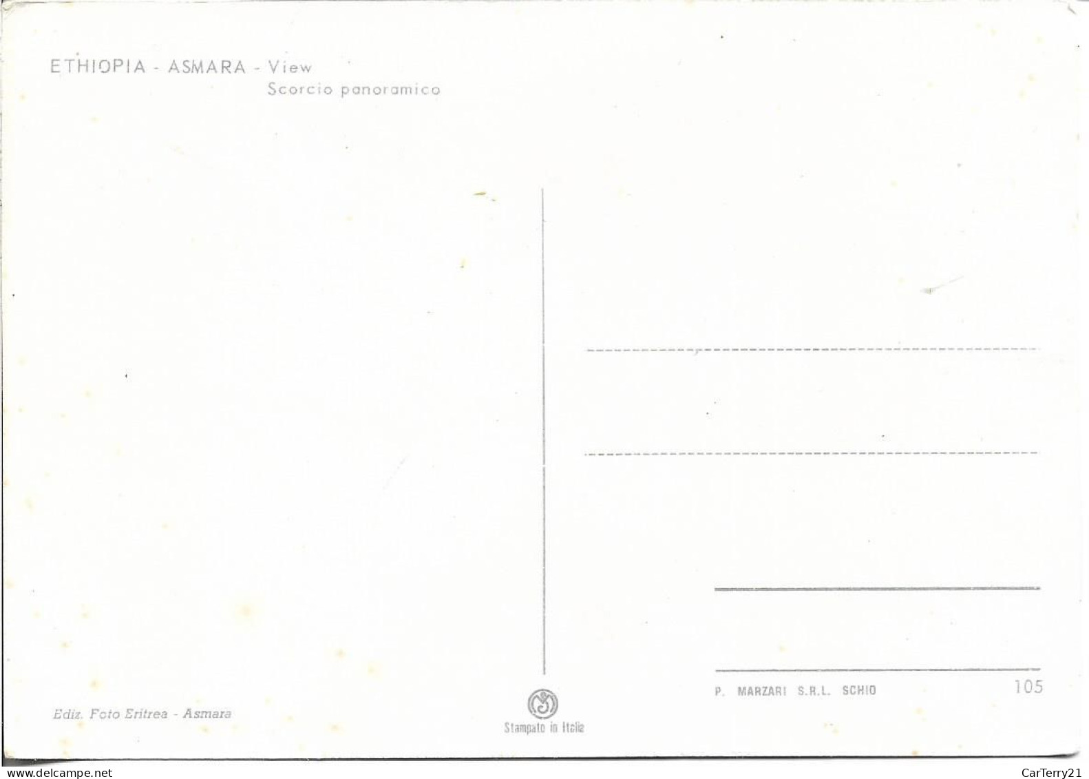 CPSM. ERYTHREE. ASMARA. SCORCIO PANORAMICA. (VUE PANORAMIQUE). - Eritrea