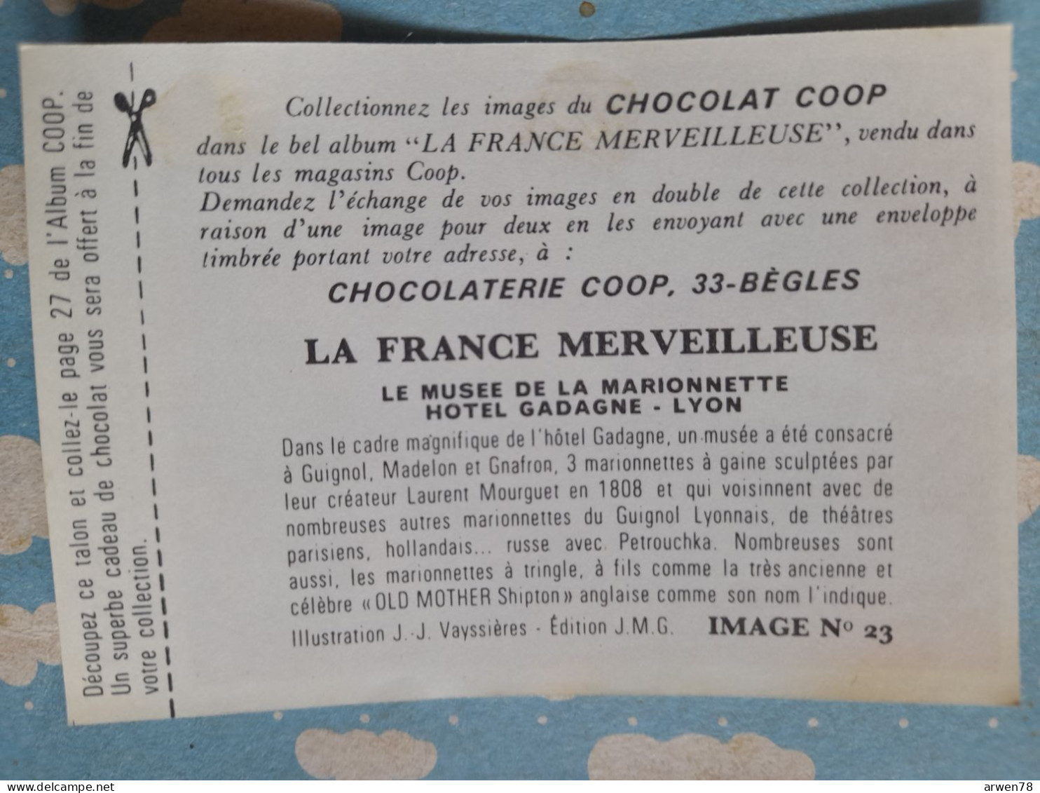 IMAGE COOP N° 23 MUSEE DE LA MARIONNETTE HOTEL GADAGNE LYON GUIGNOL - Autres & Non Classés