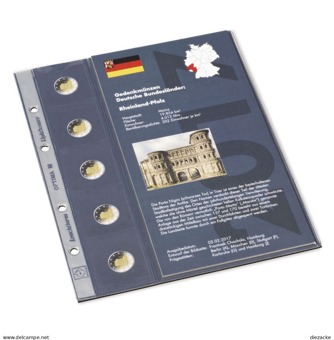 Leuchtturm Nachtrag 2017 Für Dt. 2 Euro-Gedenkmünzen „Rheinland-Pfalz“ 354460 Neu - Matériel