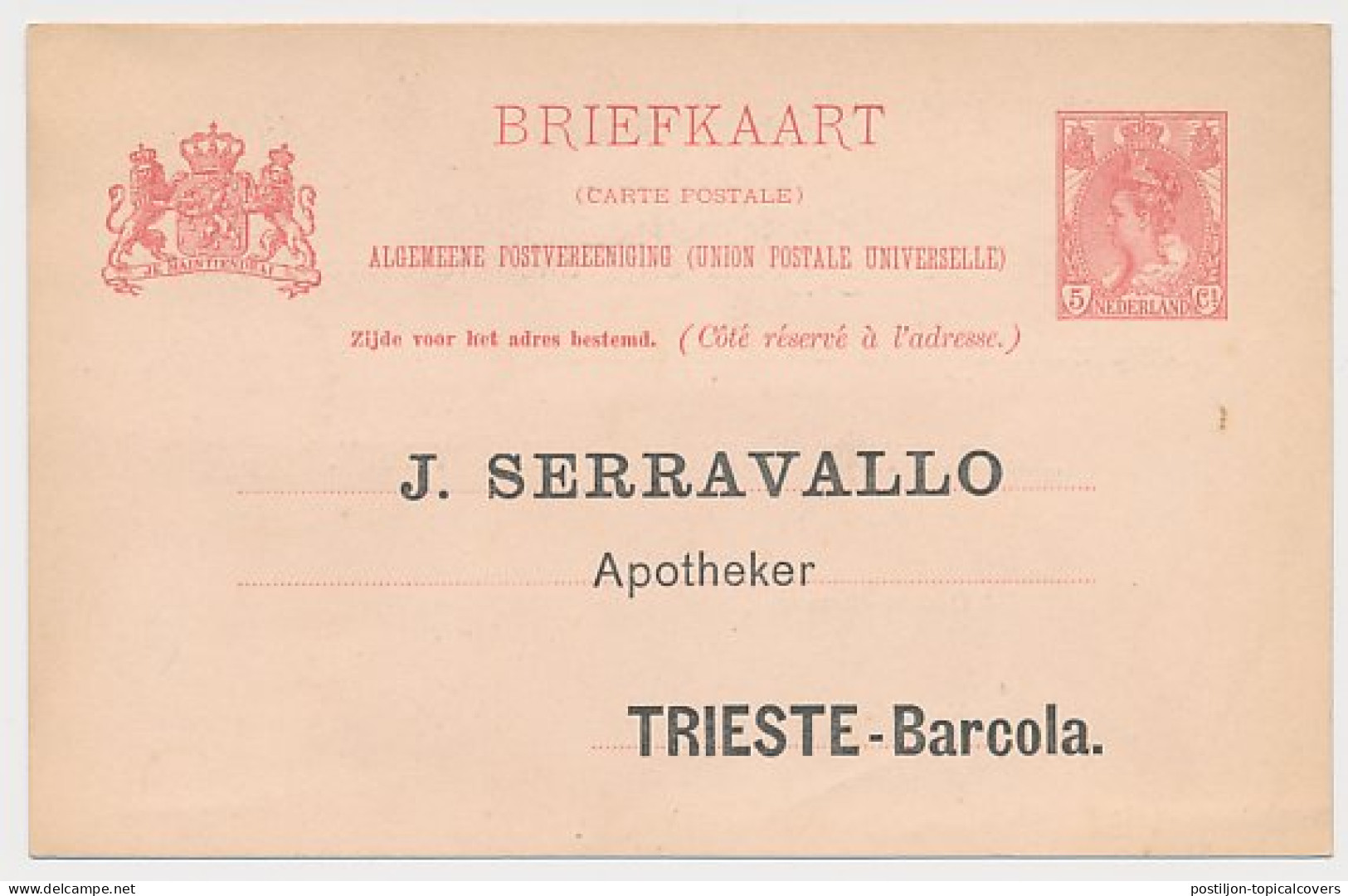 Briefkaart G. 57 Particulier Bedrukt Italie 190. - Interi Postali